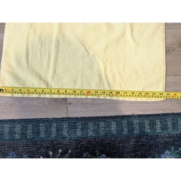 Vintage 70s Martex 3 Piece Bath Towel Set Yellow Lace Cotton MCM Cottagecore - Picture 5 of 12